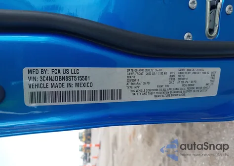 2025 Jeep Compass Latitude 4X4 from USA, damaged, VIN 3C4NJDBN8ST515501